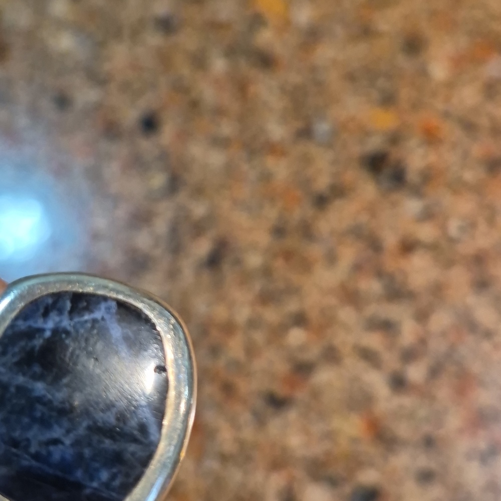 Sterling Silver Toggle Blue Stone NECKLACE - Picture 14 of 15